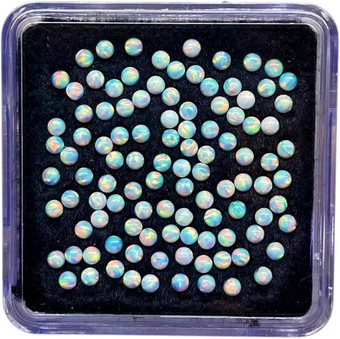 40 Pcs Australian Opal 2mm Round Cabochon AAA Quality Lab Created Gemstones Lot in Kuwait