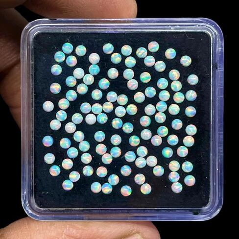 40 Pcs Australian Opal 2mm Round Cabochon AAA Quality Lab Created Gemstones Lot in Kuwait