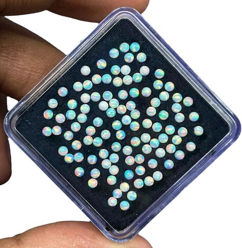 40 Pcs Australian Opal 2mm Round Cabochon AAA Quality Lab Created Gemstones Lot in Kuwait
