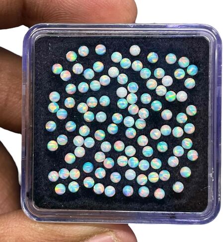 40 Pcs Australian Opal 2mm Round Cabochon AAA Quality Lab Created Gemstones Lot in Kuwait
