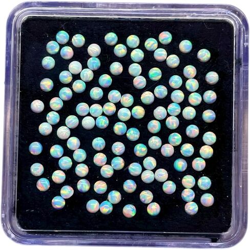 40 Pcs Australian Opal 2mm Round Cabochon AAA Quality Lab Created Gemstones Lot in Kuwait