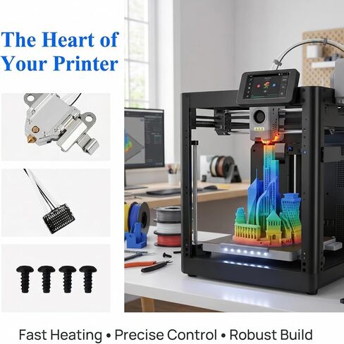 Flashforge AD5X Hot End Heating Assembly Kit | Heater Cartridge, Thermistor Temperature Sensor, Heat-Insulating Clip, 3D Printer Accessories in Kuwait