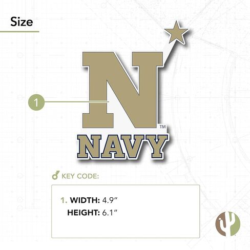 Desert Cactus United States Naval Academy Sticker Midshipmen Navy USNA Vinyl Decal Laptop Water Bottle Car Scrapbook Sticker (IND 00012) in Kuwait
