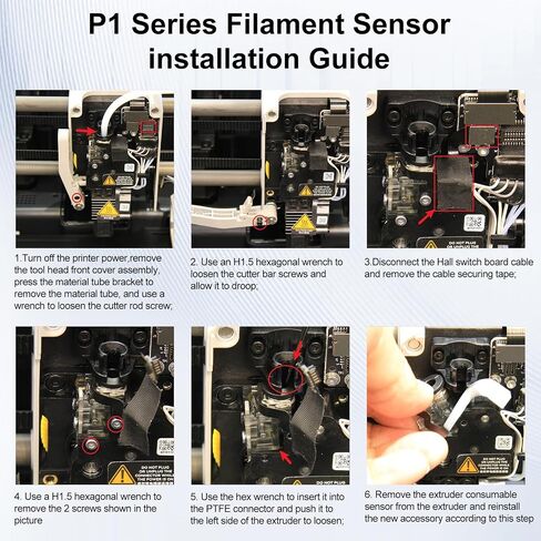 ملحقات الطابعة ثلاثية الأبعاد P1P P1S Hall Switch Board مع كابل FPC لمختبر Bambu Lab P1S、P1P، لاكتشاف وجود المواد الاستهلاكية في Hotend Extruder (سلسلة P1) in Kuwait