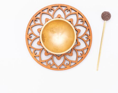 Handcrafted Brass Mini Singing Bowl Set with Mallet and Cushion for Meditation, Yoga, Mindfulness, Stress Relief, Sound Healing & Relaxation Gift (Gold) in Kuwait