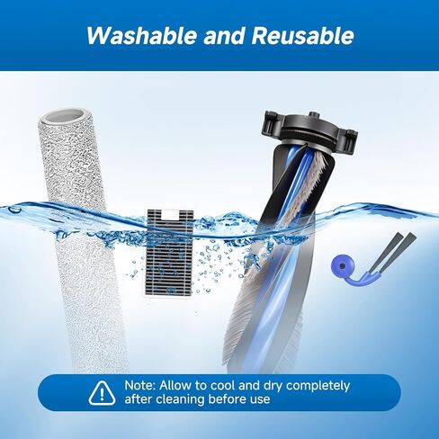 20PCS X12 OmniCyclone Accessories Kit for ECOVACS Deebot X12 OmniCyclone/X12 Pro/T90 Pro Omni Robot Vacuum Cleaner: 2 Main Brushes, 6 Side Brushes, 6 Filters, 4 Washing Rollers in Kuwait