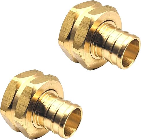 2 Pcs 3/4" GHT PEX Brass Fittings, 3/4" PEX Barb to GHT Female Garden Hose End Connector Adapters for Outdoor Garden Water Line and Irrigation Systems in Kuwait