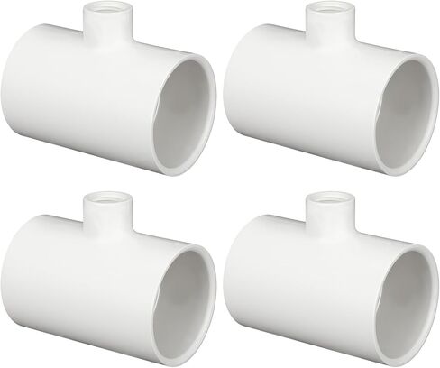 4 عبوات من 402 سلسلة أنابيب PVC، جدول 40، أبيض، مقبس 1-1/2 بوصة × 1/2 بوصة NPT أنثى موصل PVC متين مناسب لأنظمة مياه السباكة ومشروع DIY in Kuwait