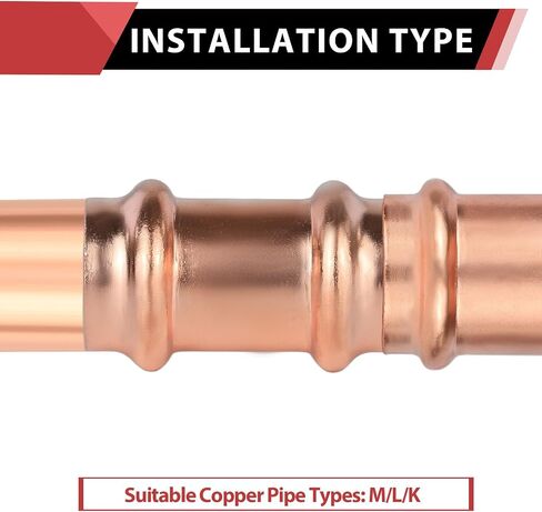 (Pack of 10) EFIELD 3/4" x 3/4" Copper Press Fit Coupling Fittings, No Stop, Pro Pack (3/4-inch),(PRESS026) in Kuwait