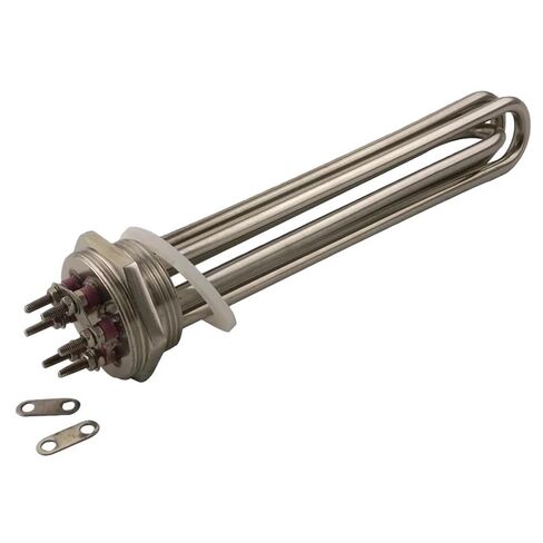 304 Stainless Steel 3U Tube Bundle Electric Immersion Water Heater Element for Tank 1.5inch(DN40=47mm) 1Pcs in Kuwait