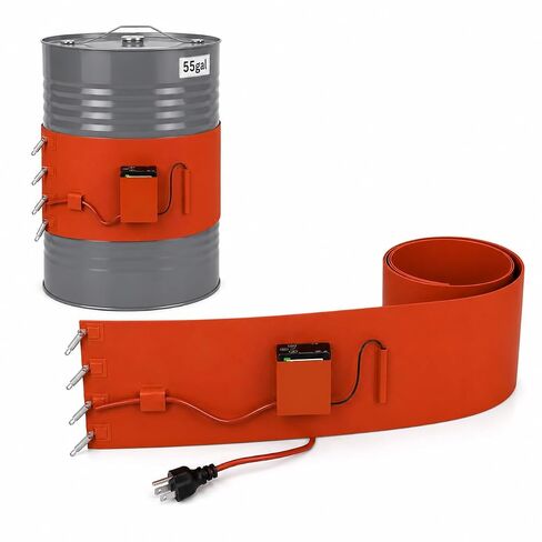 55Gallon Drum Heater,2000W Silicone Bucket Heater, Adjustable Temperature 73-392℉ Insulated Band Heater with Thermostat, Fit for 55 Gal Metal & Plastic Drums, Oil Honey Water Heating (9.8×68.5 Inch) in Kuwait