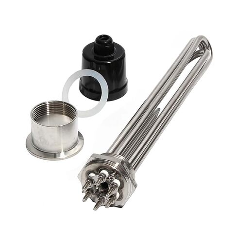 1 1/2Inch DN40 Water Heating Element with Accessory 3KW/4.5KW/6KW/9KW/12KW Electric Pipe Withs Ground Screw and Probe 1Pcs(White,380V_9KW 290MM 304SUS) in Kuwait