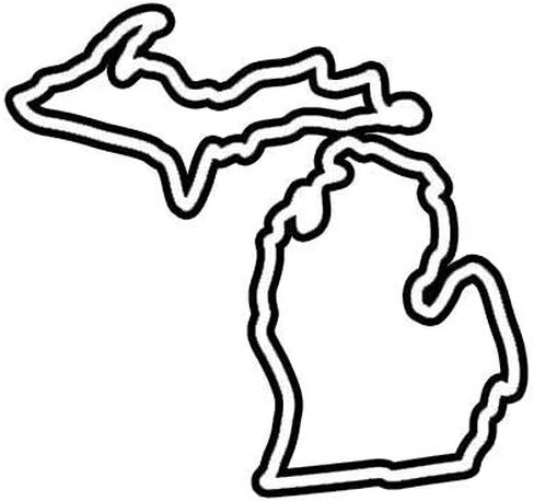 ملصق من الفينيل لاصق ذاتيًا من Michigan Outline ملصق MI 5 Bumper Locker لنافذة الكمبيوتر المحمول - يلتصق على أي سطح in Kuwait