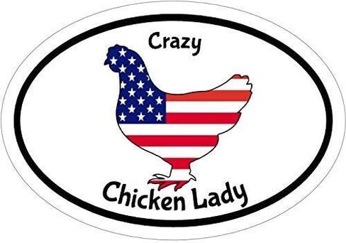 Chicken Decal - Red White and Blue Crazy Lady in Kuwait