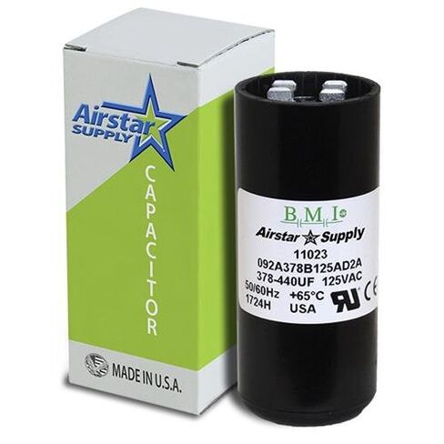 378-440 uF x 110/125 VAC - BMI Start Capacitor # 092A378B125AD2A - Made in The USA in Kuwait