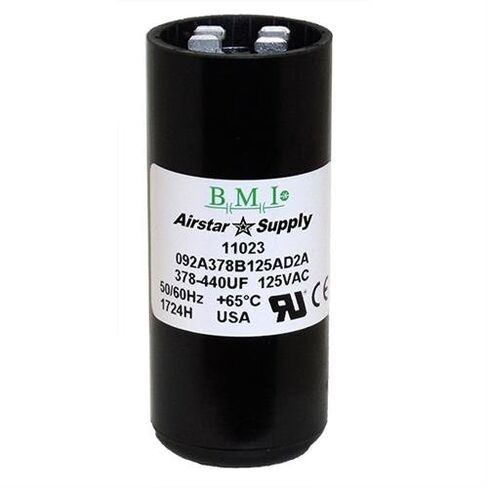 378-440 uF x 110/125 VAC - BMI Start Capacitor # 092A378B125AD2A - Made in The USA in Kuwait