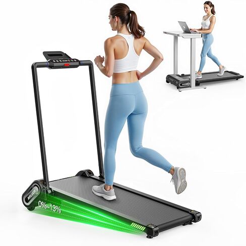 FINEHORSE Walking Pad Treadmill with 13% Auto Incline, Under Desk Treadmill, 6-Level Incline Treadmills, 2.5HP Portable Treadmills for Home with 330LBS Capacity, LED Display, Remote Control in Kuwait