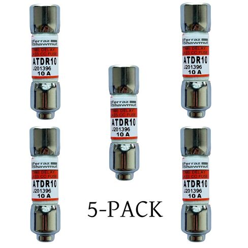 5-Pack New ATDR10 ATDR-10 ATDR-10A 600Vac Time Delay Class CC Fuse，ATDR-10A Cartridge Time-Delay Fuse in Kuwait