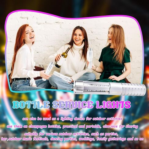 5 قطع أضواء خدمة الزجاجة LED ستروب باتون محمولة قابلة لإعادة الشحن زجاجة شمبانيا لامعة زجاجة فضية أضواء فتاة لنادي البار وأعياد الميلاد وحفلات الزفاف والحفلات الموسيقية ومرحلة الأحداث in Kuwait