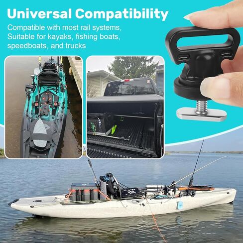 LJB Kayak Track Mount Tie Downs with T-Bolts, 4 Pack | Ideal for Securing Coolers, Fishing Crates, Kayak Carts, Other Track Mount Accessories in Kuwait