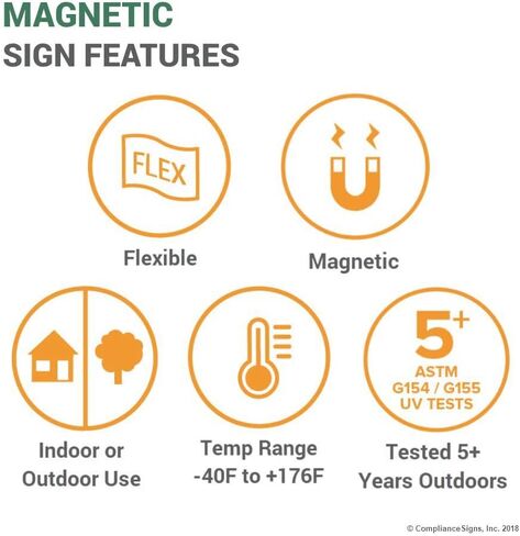 ComplianceSigns.com علامة فارغة، 5x3.5 بوصة. 4 عبوات مغناطيسية للوقود in Kuwait