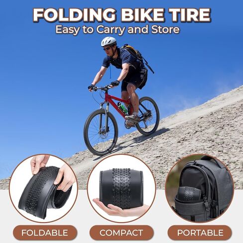 قطعتان من إطارات الدراجة مقاس 24x1.95، متينة قابلة للطي مقاس 24 بوصة 50-507 24x1.95 إطارات الدراجات الجبلية، إطارات دراجة بديلة للدراجات الجبلية MTB للطرق الوعرة، الفاصلة (M-031) in Kuwait