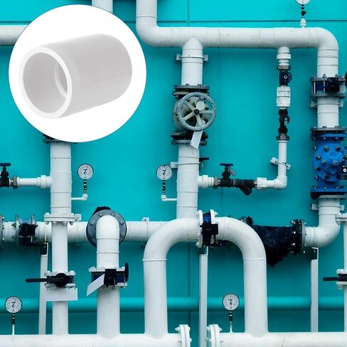 YOUNTHYE 40PCS 3/4 PVC Pipe Coupling Adapter Pipe Fittings Socket x Socket PVC Pipe Slip Socket Connectors Sch40 PVC Coupling White PVC Straight Pressure Pipe Fittings for Home or Industrial Use in Kuwait