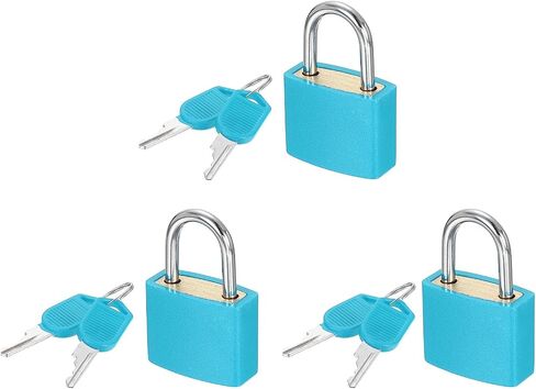 قفل باتيكل مع مفاتيح، (برتقالي) (قطعتان)، مصنوع من سبائك الزنك بقفل طويل مقاوم للماء ومقاوم للصدأ مع أسطوانة قفل نحاسية، مناسب لـ - وحدة تخزين/الأمتعة/المرائب/السياج/خزانة صالة الألعاب الرياضية in Kuwait