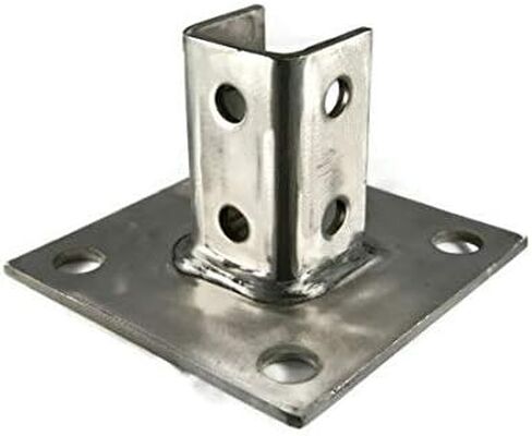 Square Channel Strut Post Base 316 Stainless Steel 4 Hole 3-1/2" Leg 6" X 6" Qty 1 in Kuwait