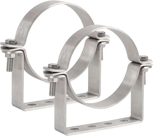 6 Inch Chimney Systems Bracket, 304 Stainless Steel Rigid Split Ring Hanger, B Vent Wall Strap Pipe Bracket, Fireplace Pipe Bracket, Vent Wall Bracket, for Metal Pipes, Chimney Systems (2 Pcs) in Kuwait