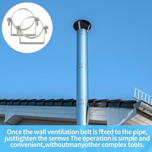 6 Inch Chimney Systems Bracket, 304 Stainless Steel Rigid Split Ring Hanger, B Vent Wall Strap Pipe Bracket, Fireplace Pipe Bracket, Vent Wall Bracket, for Metal Pipes, Chimney Systems (2 Pcs) in Kuwait