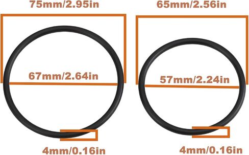 2pcs Dishwasher Circulation Pump O-Ring 75x4mm/65x4mm 154247001 154246901 Compatible with Frigidaire in Kuwait