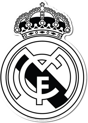 Graphics & More Real Madrid FC Crest Black and White Premium 4" Die Cut Vinyl Sticker Decal for Cars Trucks Auto Windows in Kuwait
