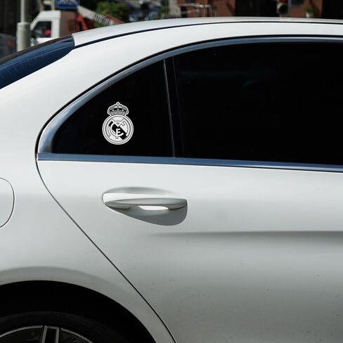 Graphics & More Real Madrid FC Crest Black and White Premium 4" Die Cut Vinyl Sticker Decal for Cars Trucks Auto Windows in Kuwait
