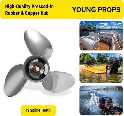 14 3/4 x 19 Stainless Steel Outboard Boat Propeller for Volvo Penta SX Drive All Models Engines 130-300 HP 3 Blades 19 Spline Tooth RH in Saudi Arabia