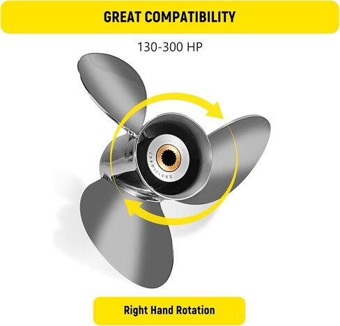 14 3/4 x 19 Stainless Steel Outboard Boat Propeller for Volvo Penta SX Drive All Models Engines 130-300 HP 3 Blades 19 Spline Tooth RH in Saudi Arabia