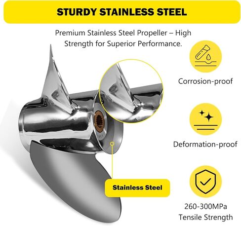 14 3/4 x 19 Stainless Steel Outboard Boat Propeller for Volvo Penta SX Drive All Models Engines 130-300 HP 3 Blades 19 Spline Tooth RH in Saudi Arabia