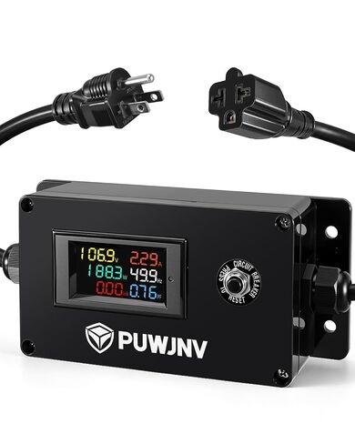 عداد طاقة تيار متردد 20 أمبير، 125 فولت 5-15P إلى 5-15R/5-20R/6-15R/6-20R، 4 في 1 LCD رقمي متعدد، الجهد الكهربي الحالي تردد الطاقة عامل الطاقة مراقب الطاقة لمولد RV للمكتب المنزلي in Kuwait