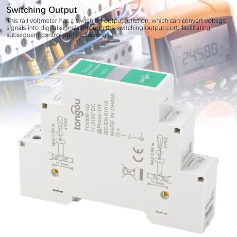 DIN السكك الحديدية الفولتميتر، DC 11V-310V DC الجهد متر، العرض الرقمي، 3 أرقام العرض، مع دليل المستخدم الإنجليزية in Kuwait