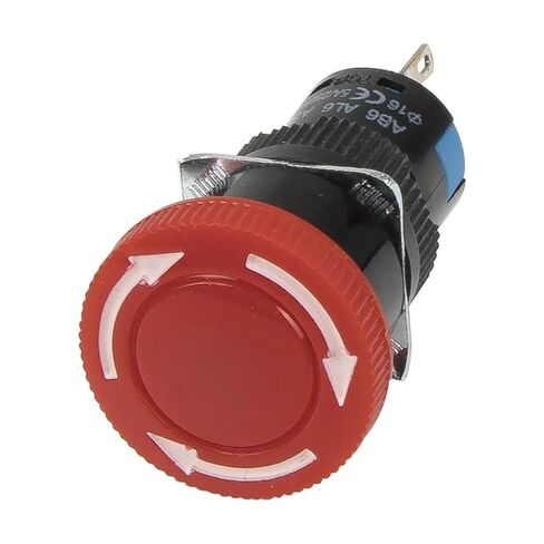 AB6-V 16mm زر إيقاف الطوارئ زر الضغط AS6-Y 5pcs 1Ocs (أحمر) in Kuwait
