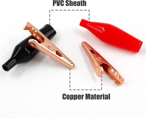 24 Pcs Copper Alligator Clips, Insulated Alligator Clips Electrical Test Kit Crocodile Clamps with Protective Insulation Cover (27mm) in Kuwait