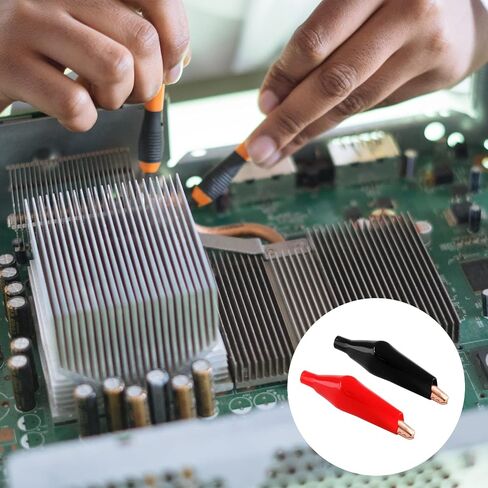 24 Pcs Copper Alligator Clips, Insulated Alligator Clips Electrical Test Kit Crocodile Clamps with Protective Insulation Cover (27mm) in Kuwait