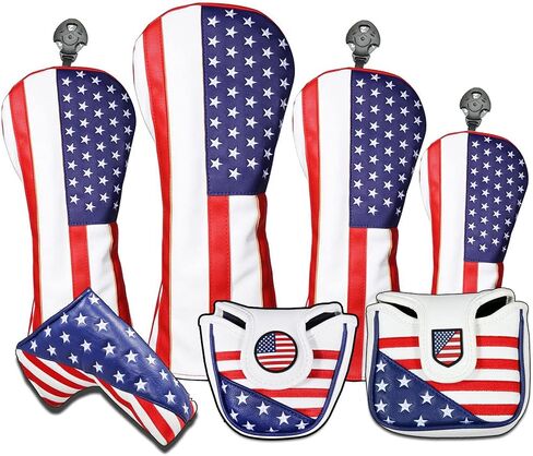 USA Golf Head Covers for Driver & Fairway Woods - Premium Leather Headcovers, Designed to Fit All Woods and Drivers (Fairway Cover) in Saudi Arabia