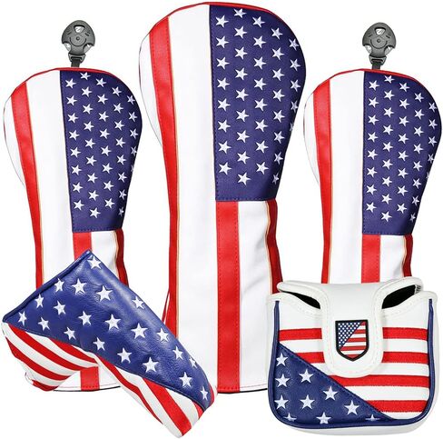USA Golf Head Covers for Driver & Fairway Woods - Premium Leather Headcovers, Designed to Fit All Woods and Drivers (Fairway Cover) in Saudi Arabia