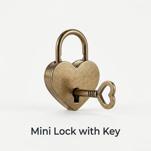 4pcs Heart Shaped Lock, Mini Heart Shaped Padlock with Key Antique Brass Heart Shape Padlock Love Padlock for Jewelry Storage Box Diary Book Locker Mini Bags Anniversary Diary in Kuwait