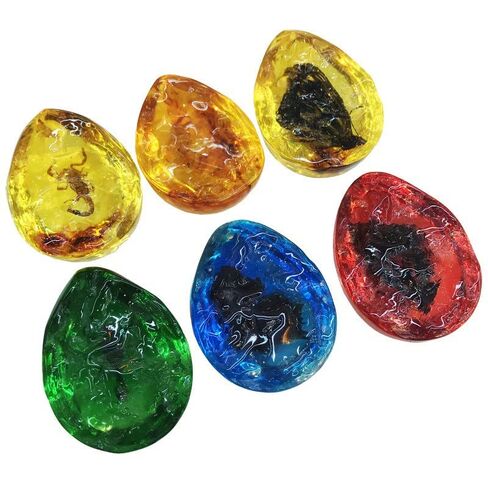 Colourful Amber Fossil Insect Artificial Amber Insect Specimen Pendant Amber Stone Ornament for Collection,Science Education (12 PCS) in Saudi Arabia