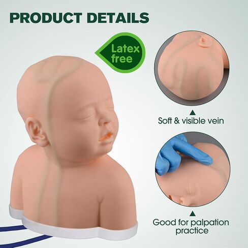 Ultrassist Pediatric IV Head Simulator Kit, Pediatric IV and Phlebotomy Practice Kit for IV Training, Venipuncture Skills, Injection Practice, Clinical Nursing Training in Saudi Arabia