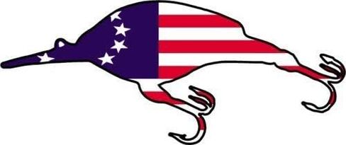 Bass Fishing Decal - American Flag Crank Bait Lure Fishing Vinyl Sticker - Bass Fishing Bumper Sticker - Fishing Sticker - Perfect Fisherman Gift - Made in The USA Size: 5 x 2.1 inch Y in Saudi Arabia