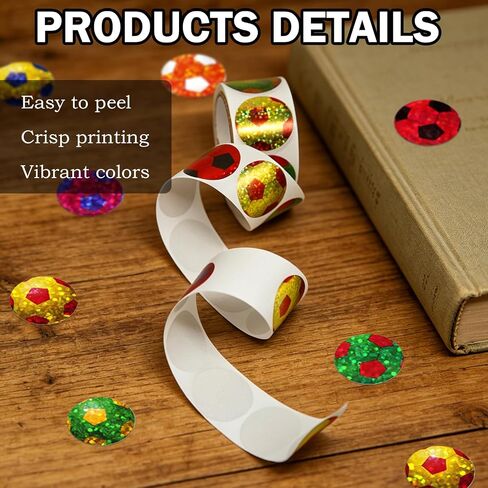 1000Pcs Soccer Stickers Roll, 2.5cm Sports Football Stickers for Water Bottles, Vinyl Self-Adhesive Small Soccer Decals for Laptop Scrapbook Cup Skateboard Gift Team Supplies in Saudi Arabia