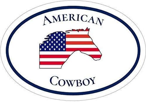 Cowboy Decal - American Flag Horse CowboyVinyl Sticker in Saudi Arabia